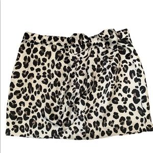 Silk leopard mini skirt